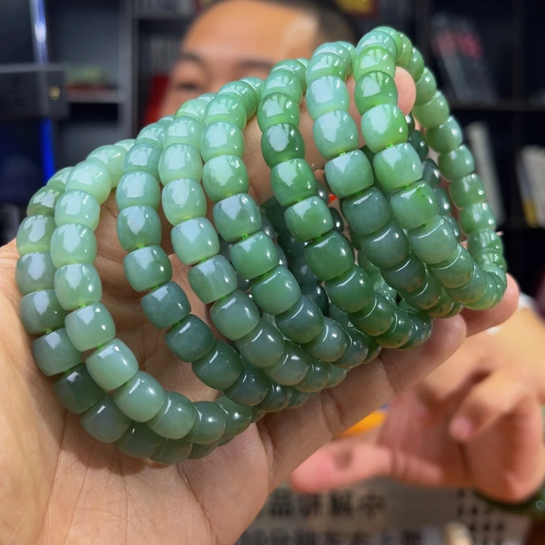 手链未镶嵌和田玉纯天然俄罗斯碧玉料粉青卡9多样性发其一