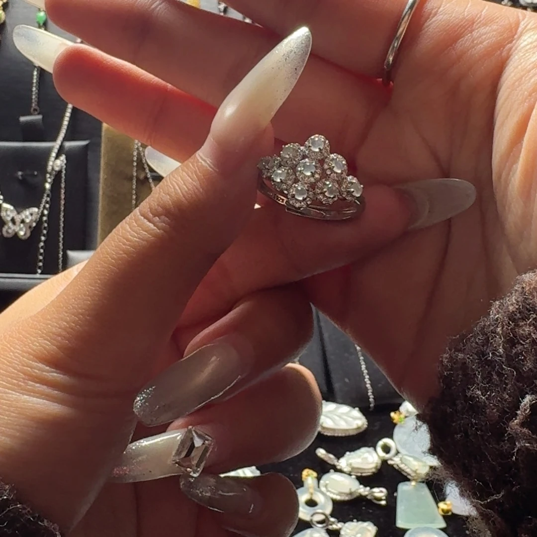 银S925镶嵌戒指翡翠