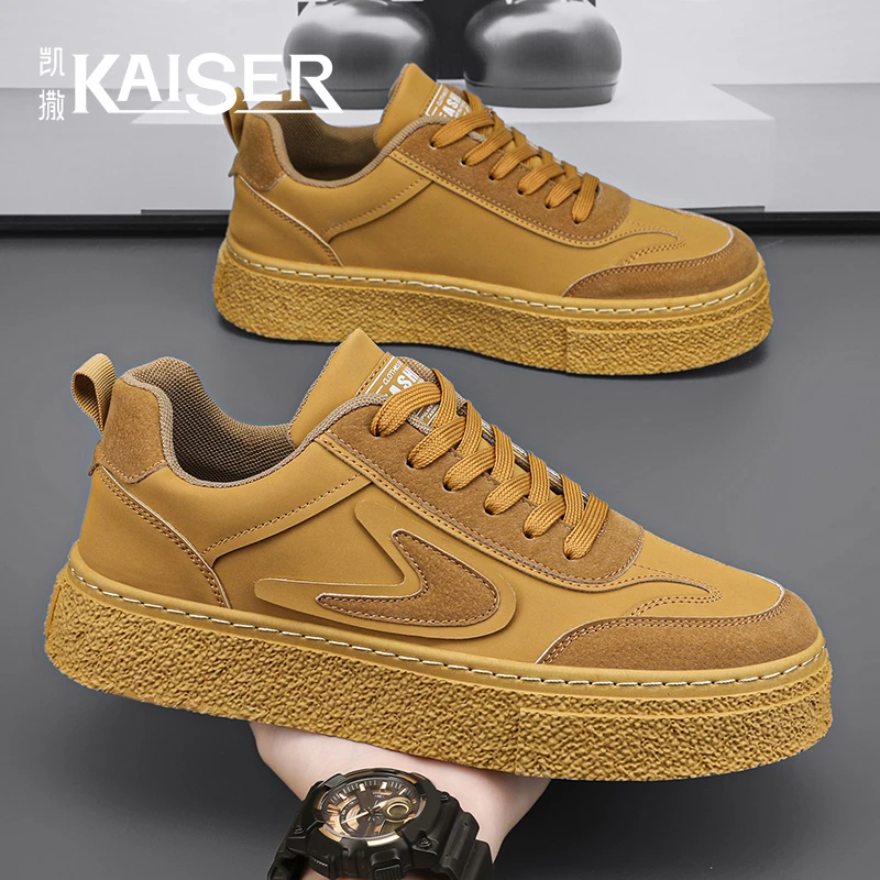 凯撒低帮男鞋新款小众潮流百搭休闲板鞋子男款舒适厚底防滑运动鞋