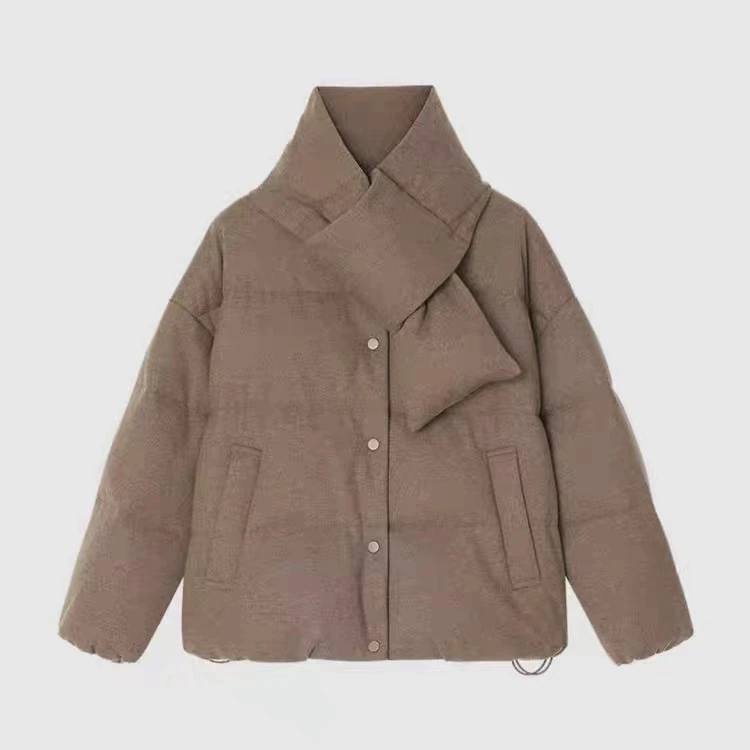 素咖围领设计师定制款休闲冬季百搭保暖羽绒服新250411