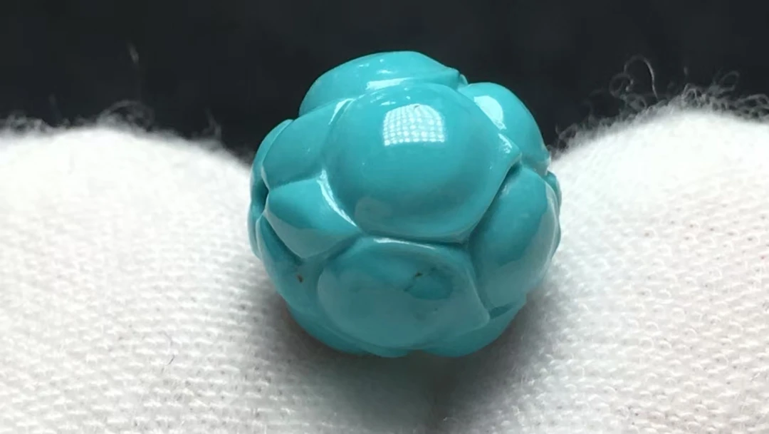 精品原矿绿松石特价莲花珠