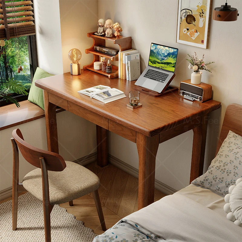 实木电脑桌学习书桌家用台式60长80 1米 1.2宽40 50 60写字办公桌