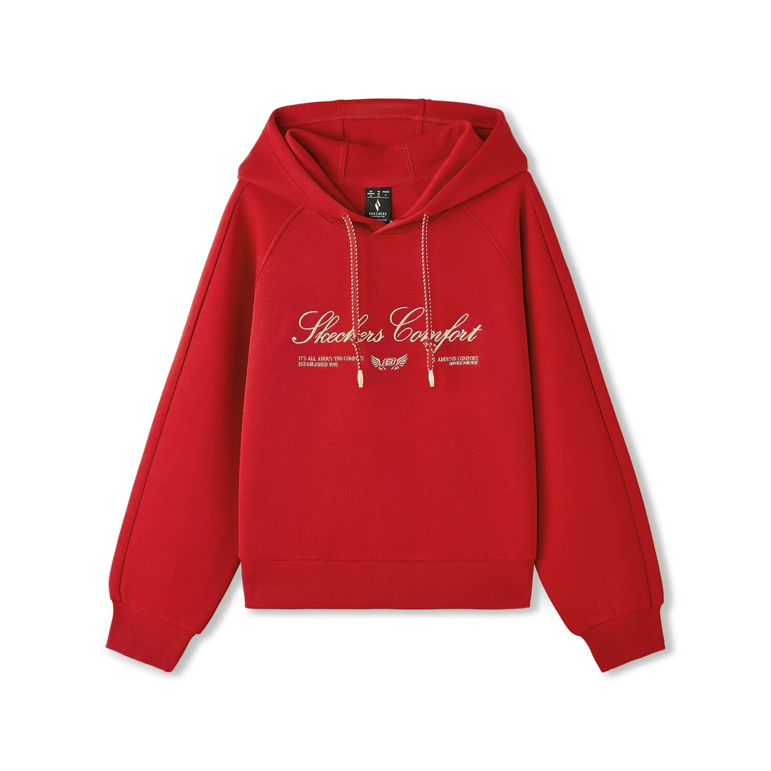 【新年款】斯凯奇女款时尚上衣连帽长袖运动套头卫衣L126W006 DB