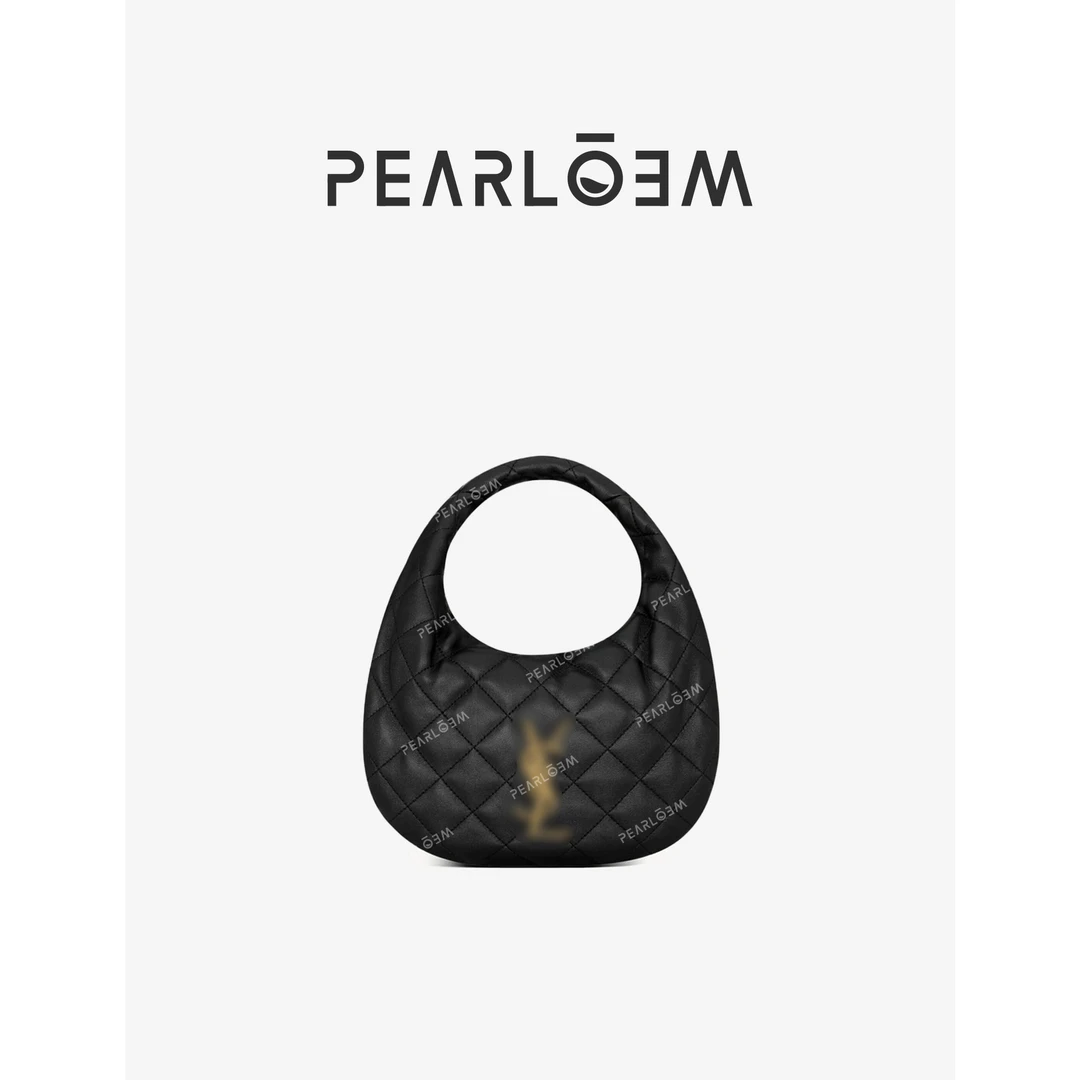 PEARLOEM 新款轻奢时尚菱格纹百搭饺子包手提包SS203