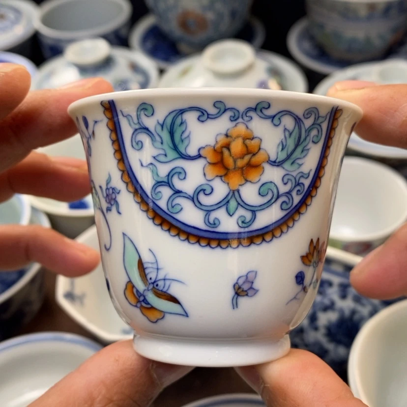 【闪购商品】景德镇青花斗彩主人杯