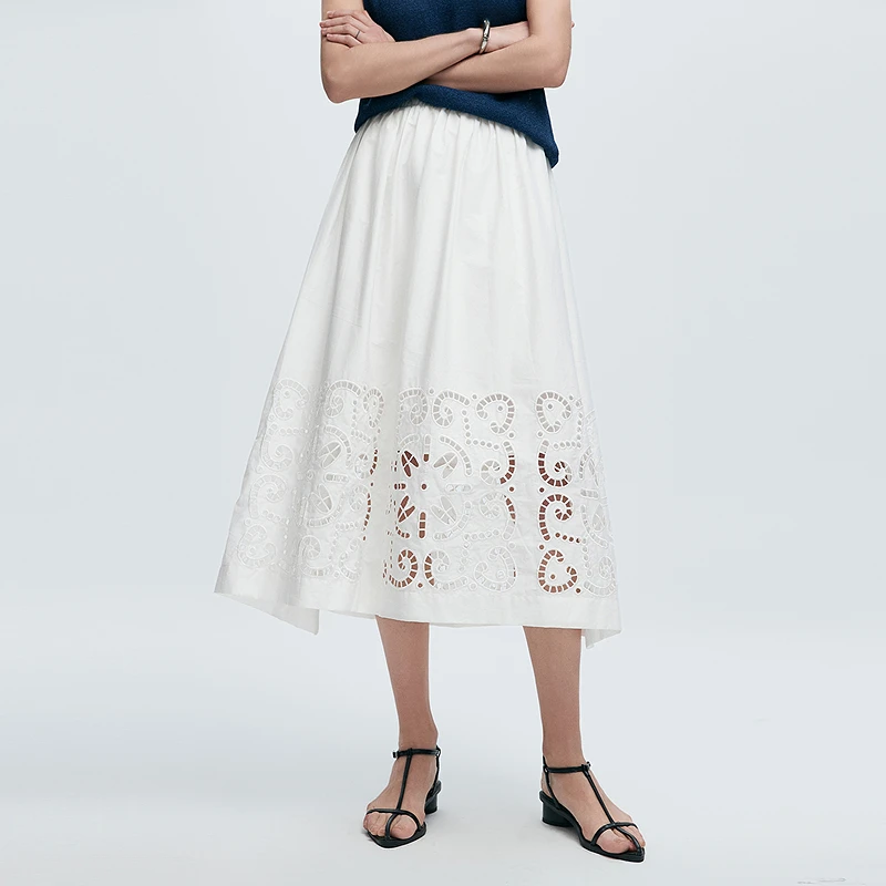 初棉5.23 镂空刺绣半身裙 363617023