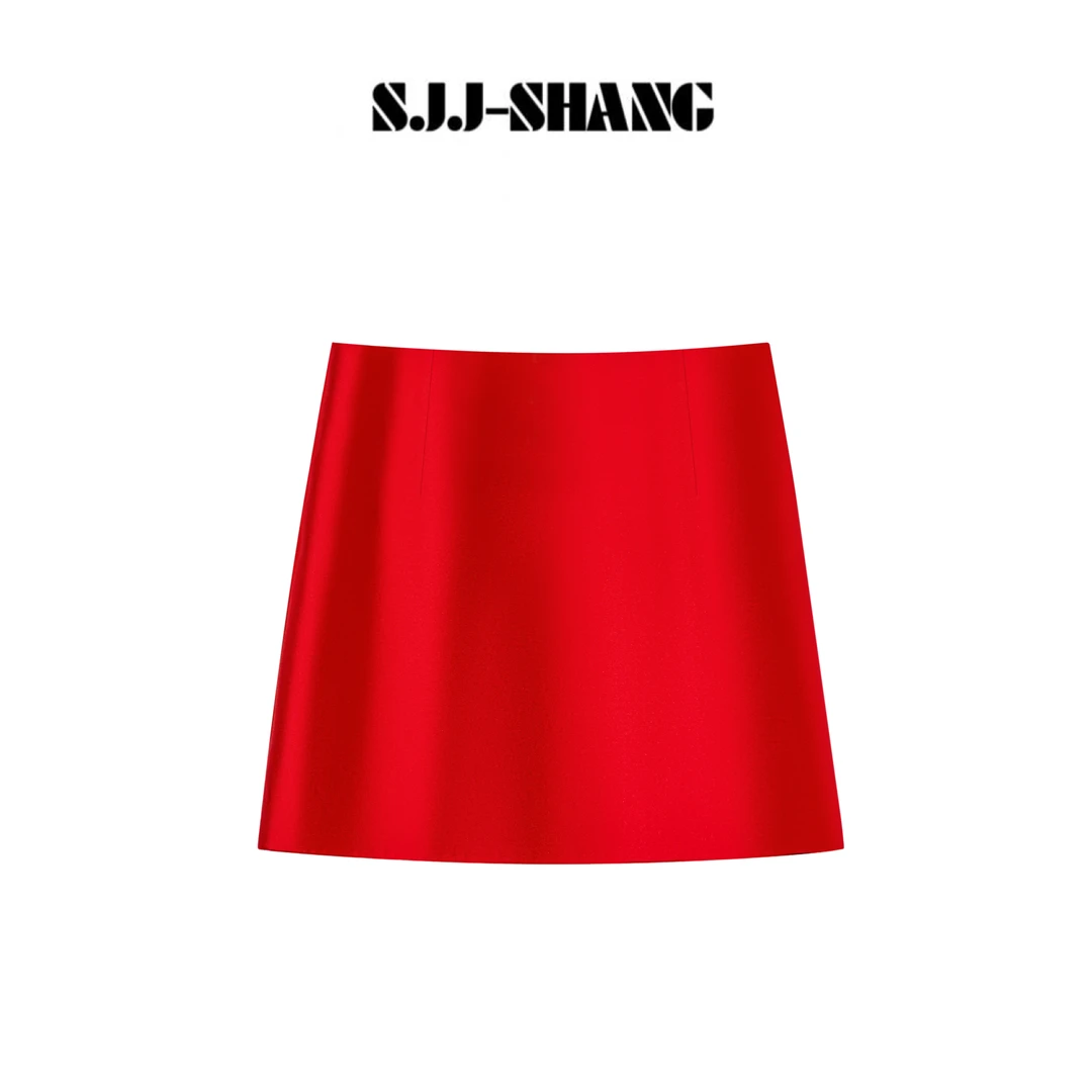 SJJ-SHANG【微醺朗姆】25ss新品羊毛高级舒适设计感半身裙q134790p