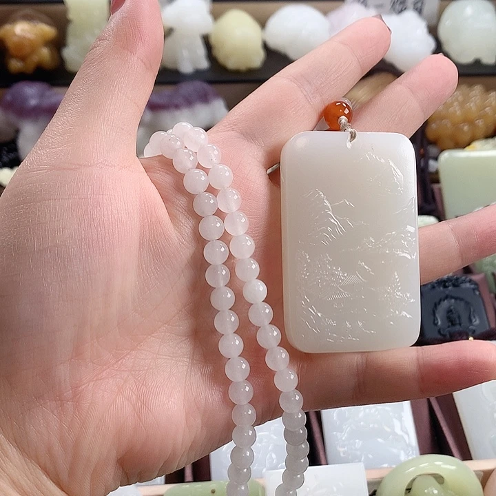 未镶嵌长石玉牌子方解石玉