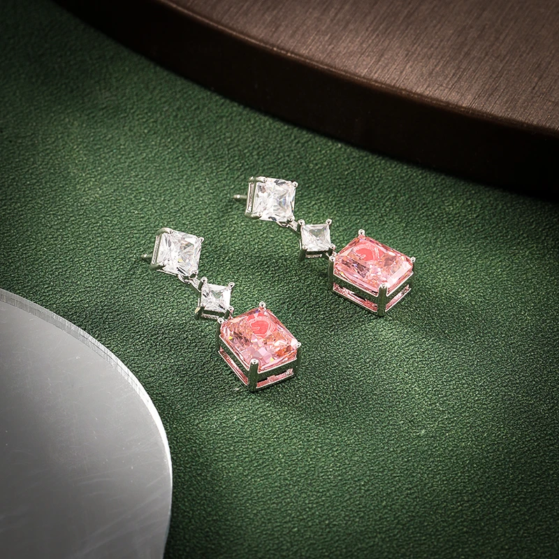 合金合成锆石耳饰 【琴愿为你】时尚耳坠高端女耳环CE190251