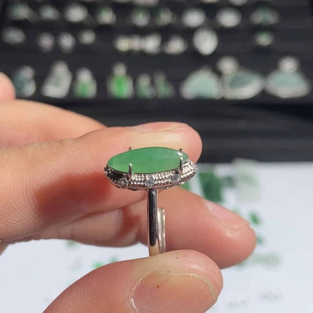 翡翠银S925镶嵌戒指