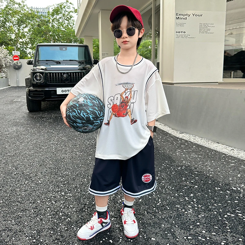 儿童装男童夏装运动篮球服套装新款夏季短袖潮B3364