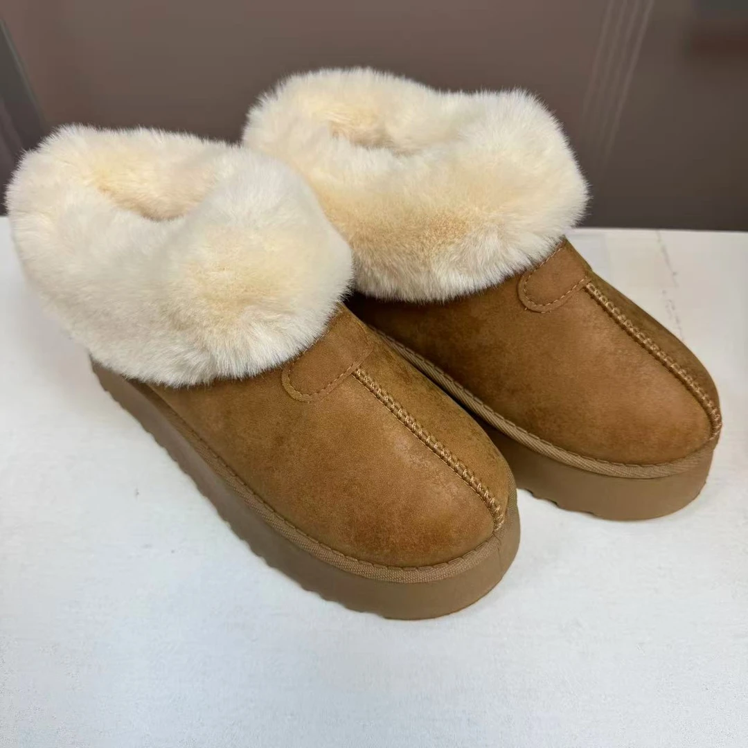 平跟短筒时尚保暖时尚雪地靴冬季经典雪地棉低筒