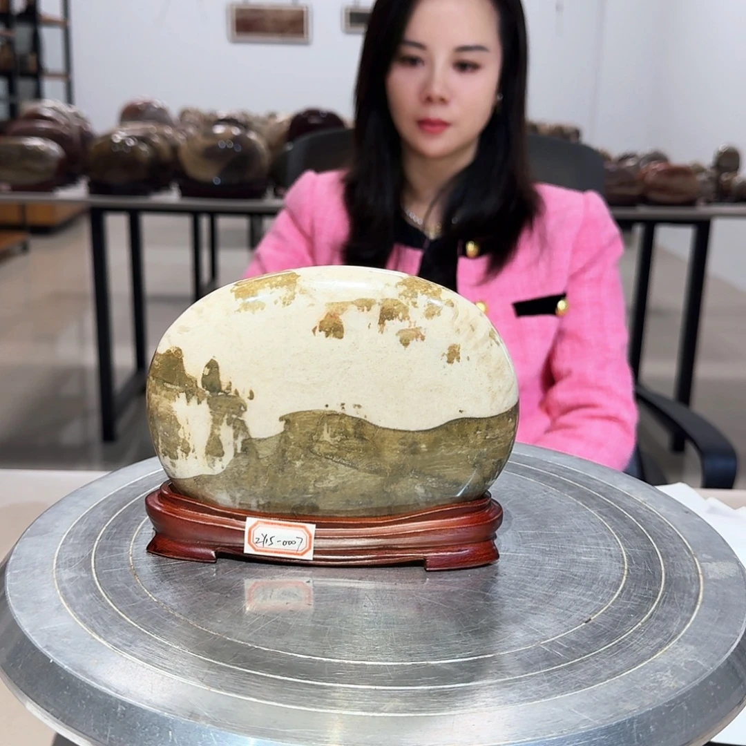 长江画面石中号摆件
