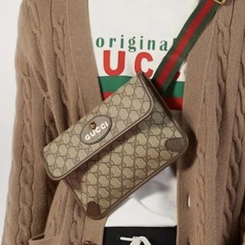95新 GUCCI/古驰 老花虎头胸包腰包15618758