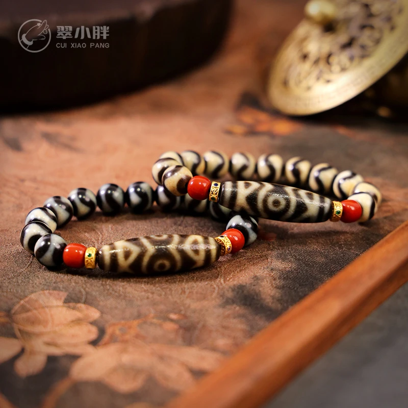 翠小胖三号店  金刚三眼虎牙玛瑙手串CTZA176 多样性发1