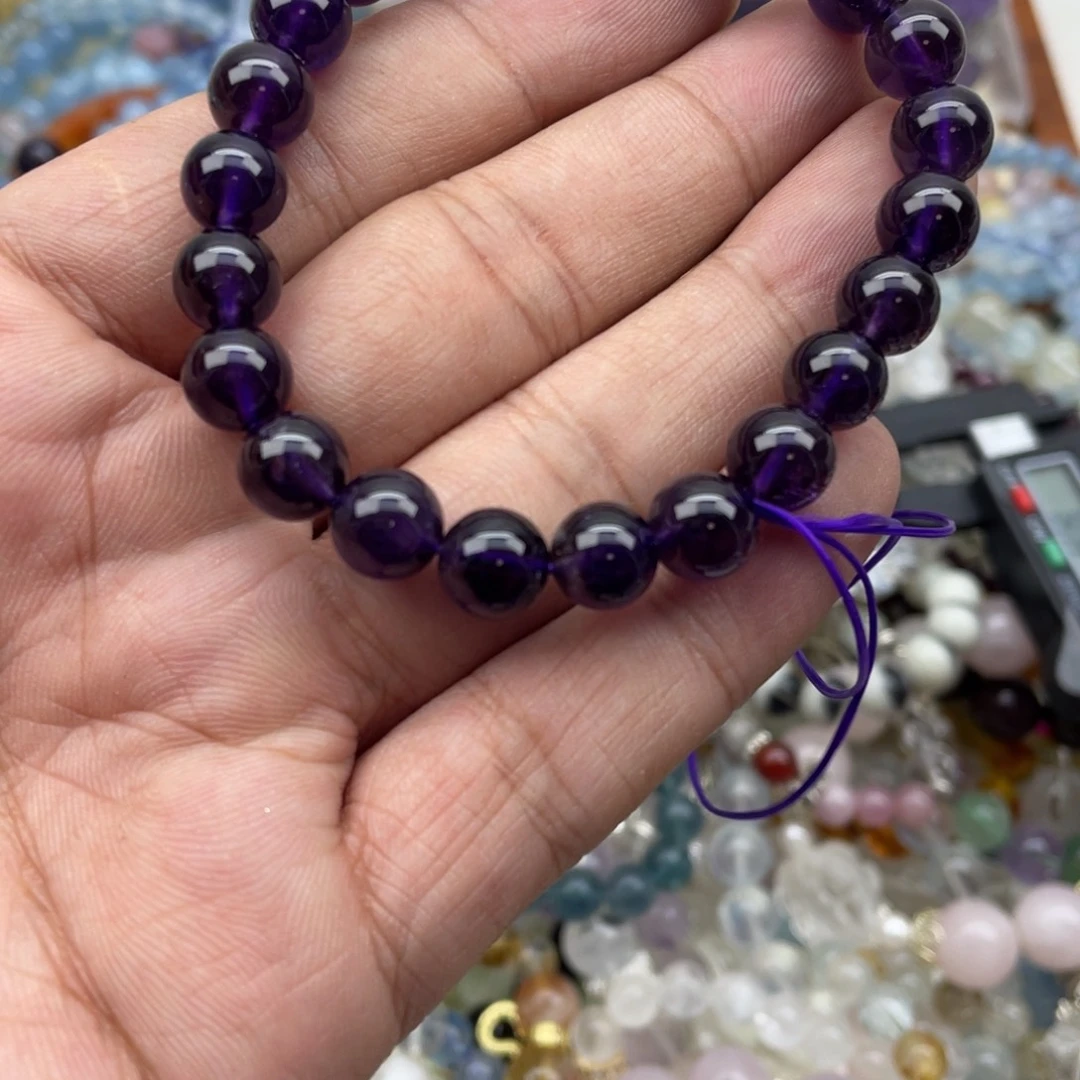 银S925镶嵌手链烟晶