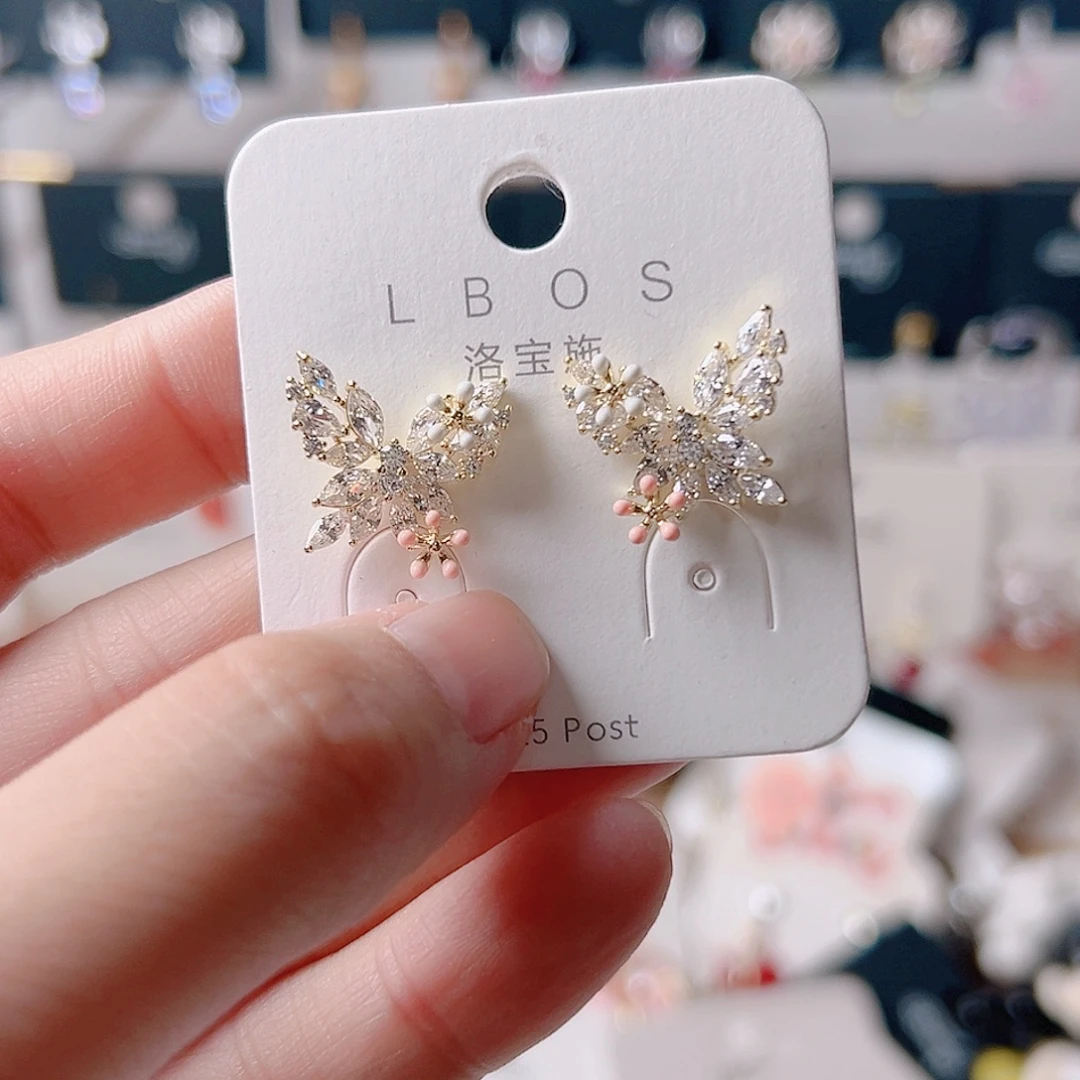 琉璃纯铜合金耳环的