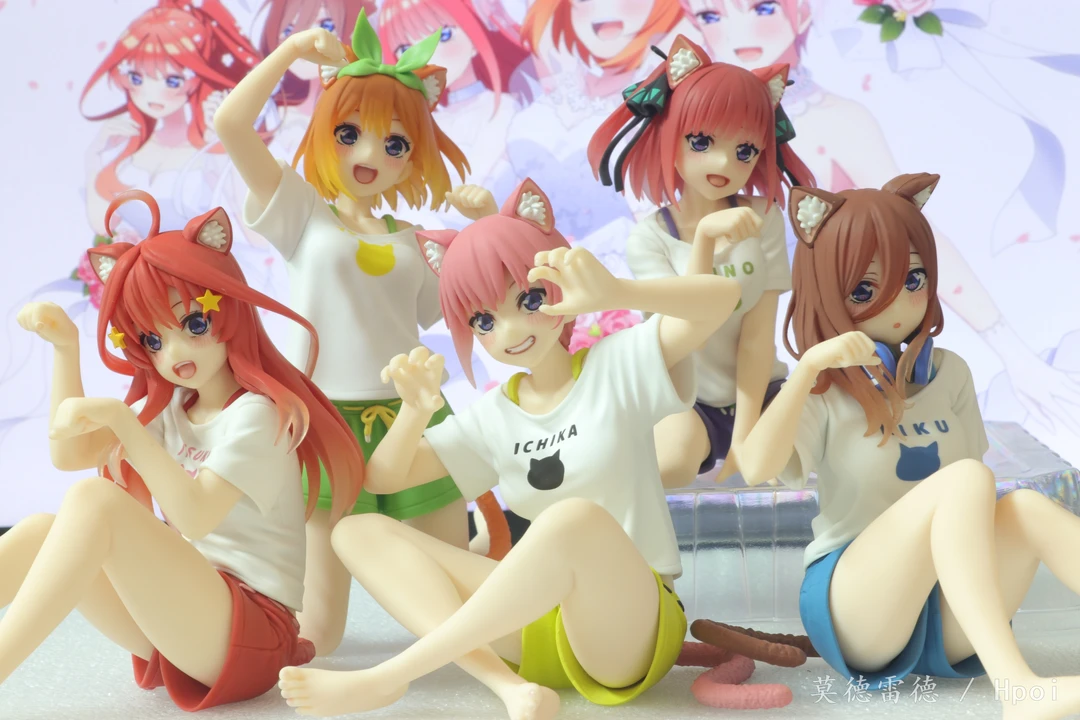 喵喵美少女五等分花嫁中野一花二乃三玖四叶五月车载机箱摆件手办