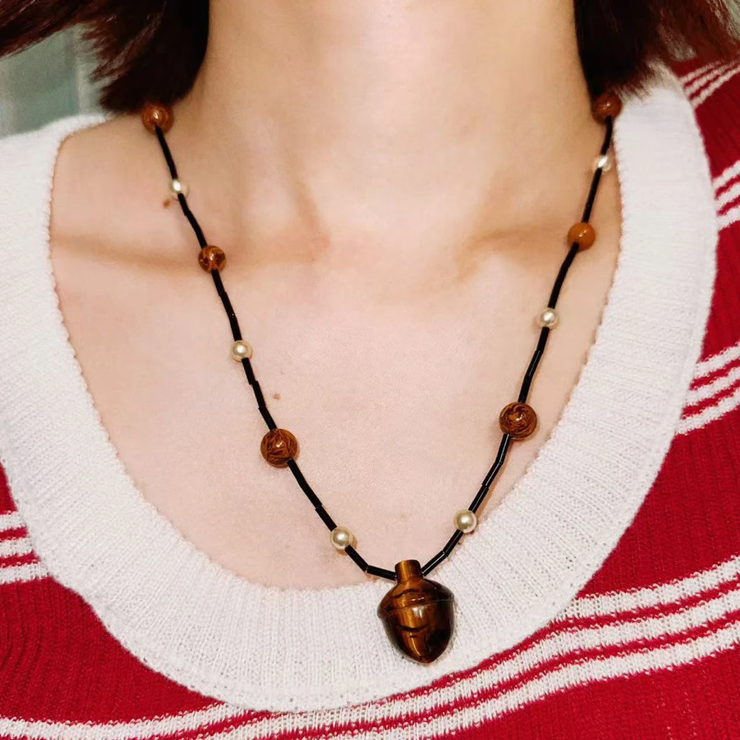 铜项链 FOMLEE · 蘑菇串珠项链串珠链女高级百搭小众项链