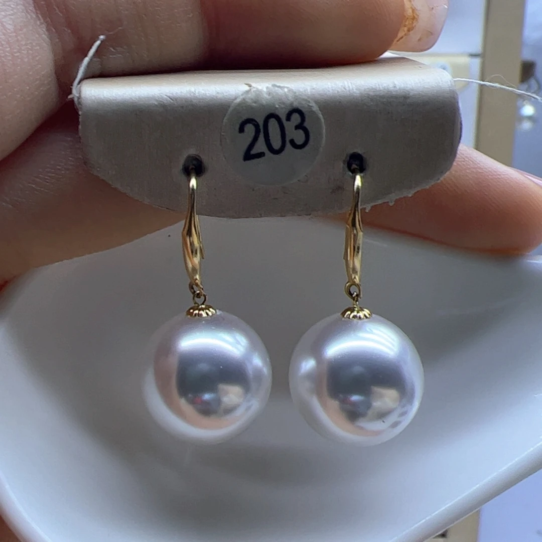 淡水珍珠耳饰18K金镶嵌
