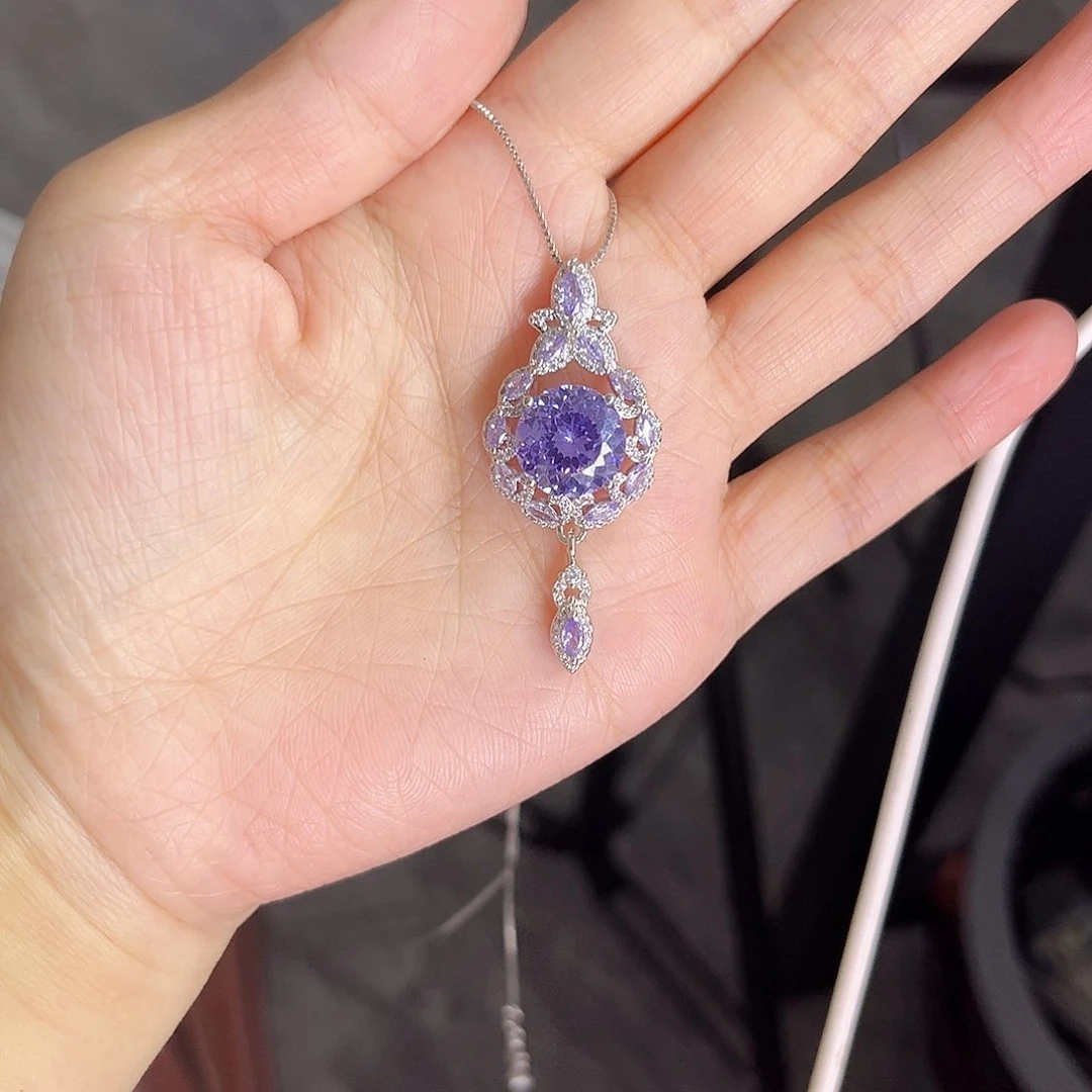 颈饰蓝宝石银S925镶嵌