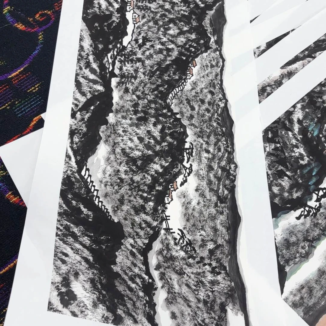 国画阿*儿立春山水山水赵