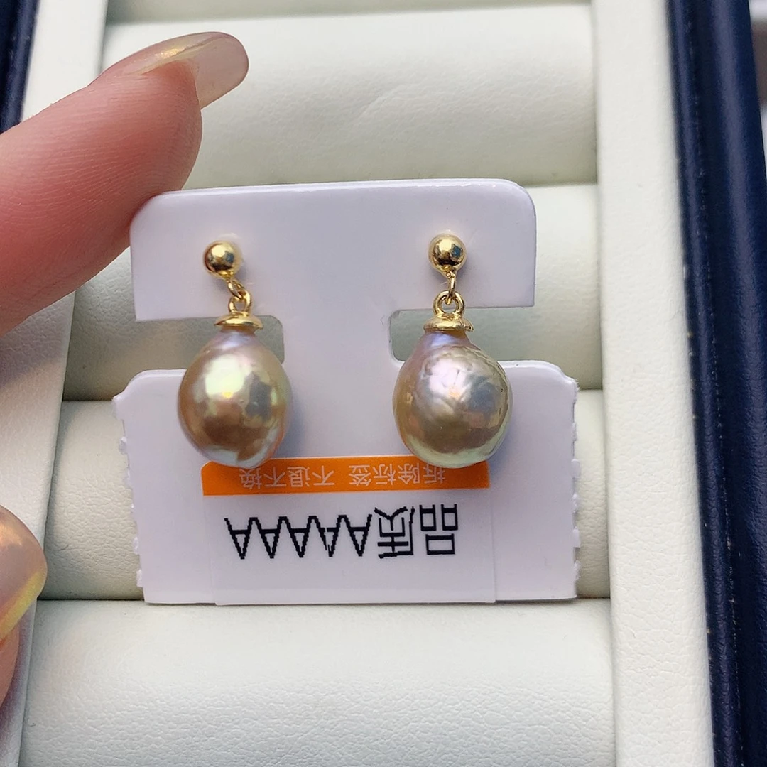 淡水珍珠银S925镶嵌耳饰W22