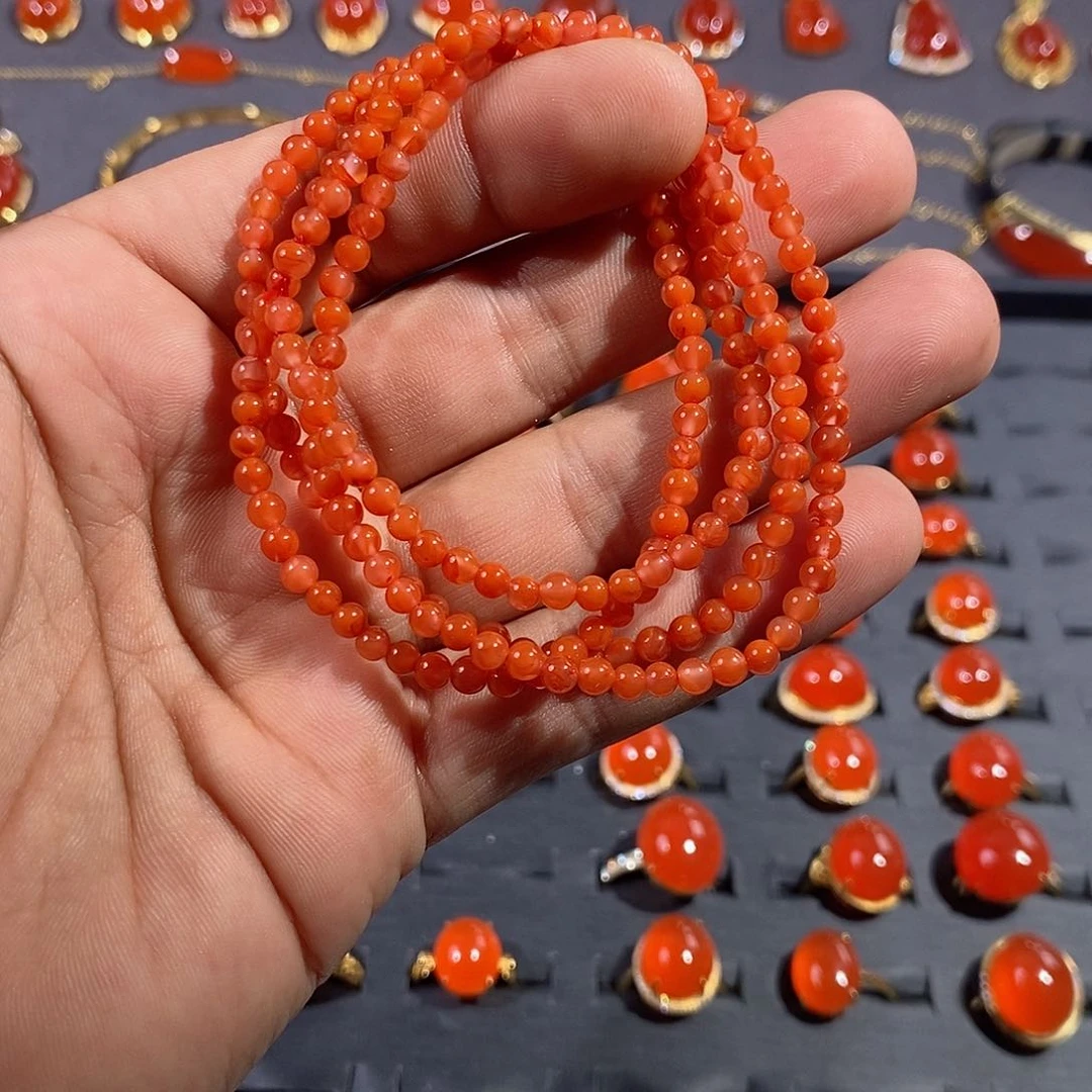 南红玛瑙手链未镶嵌