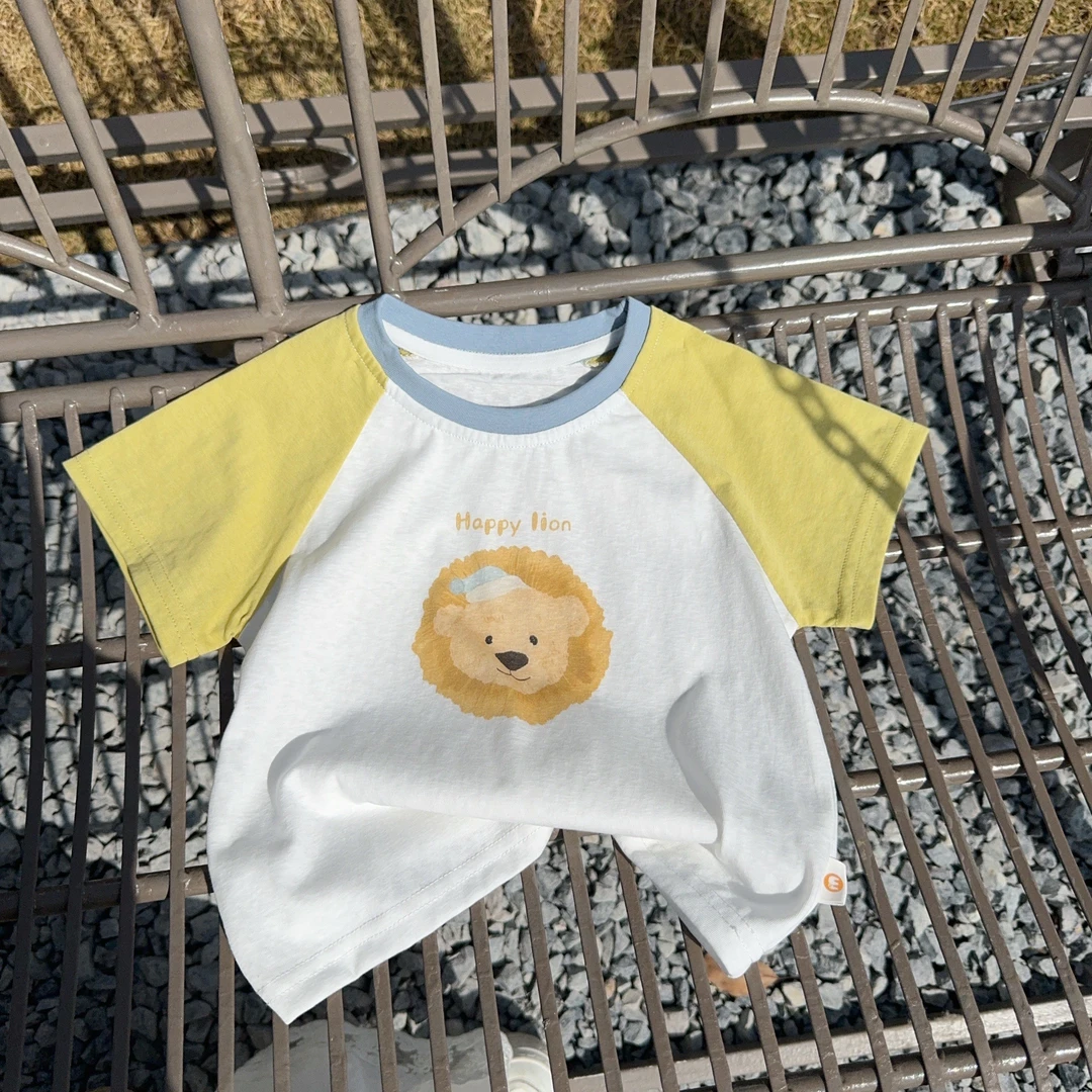 【棉逗熊品牌】2025男童韩版夏季休闲中大童百搭T恤-15165