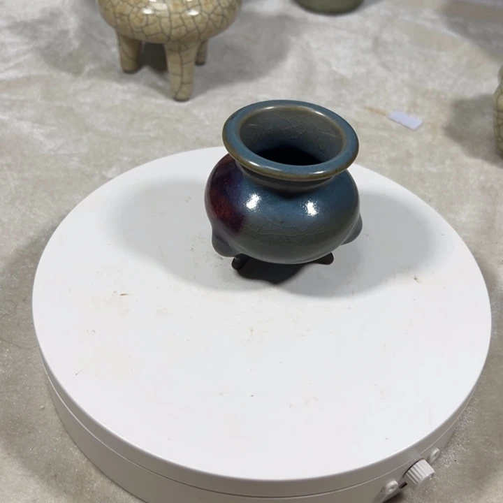 摆件玖*堂钧窑小三足炉纯手工