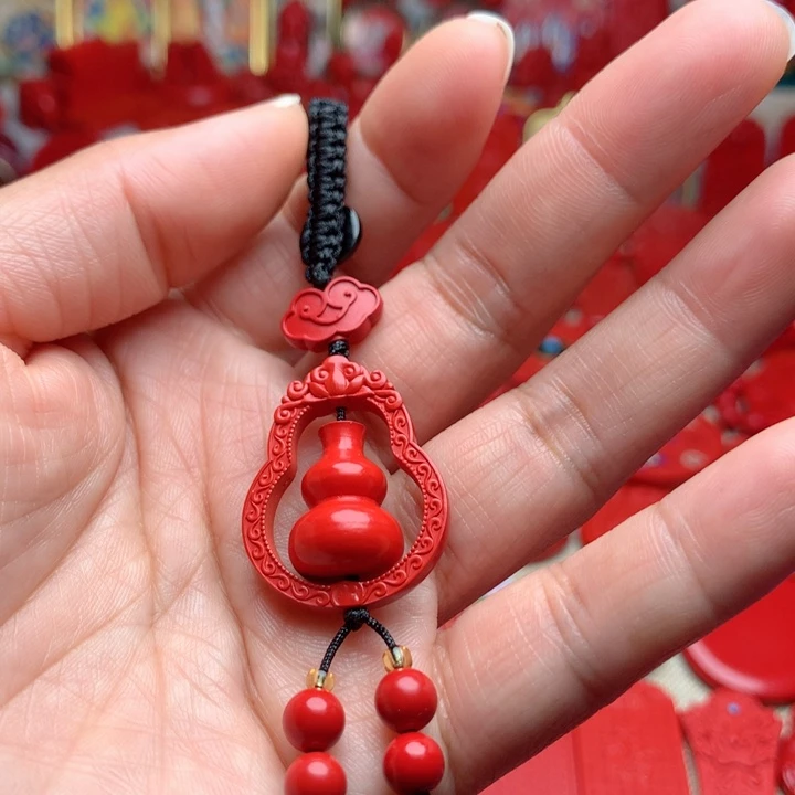 天然辰砂工艺品朱砂钥匙扣