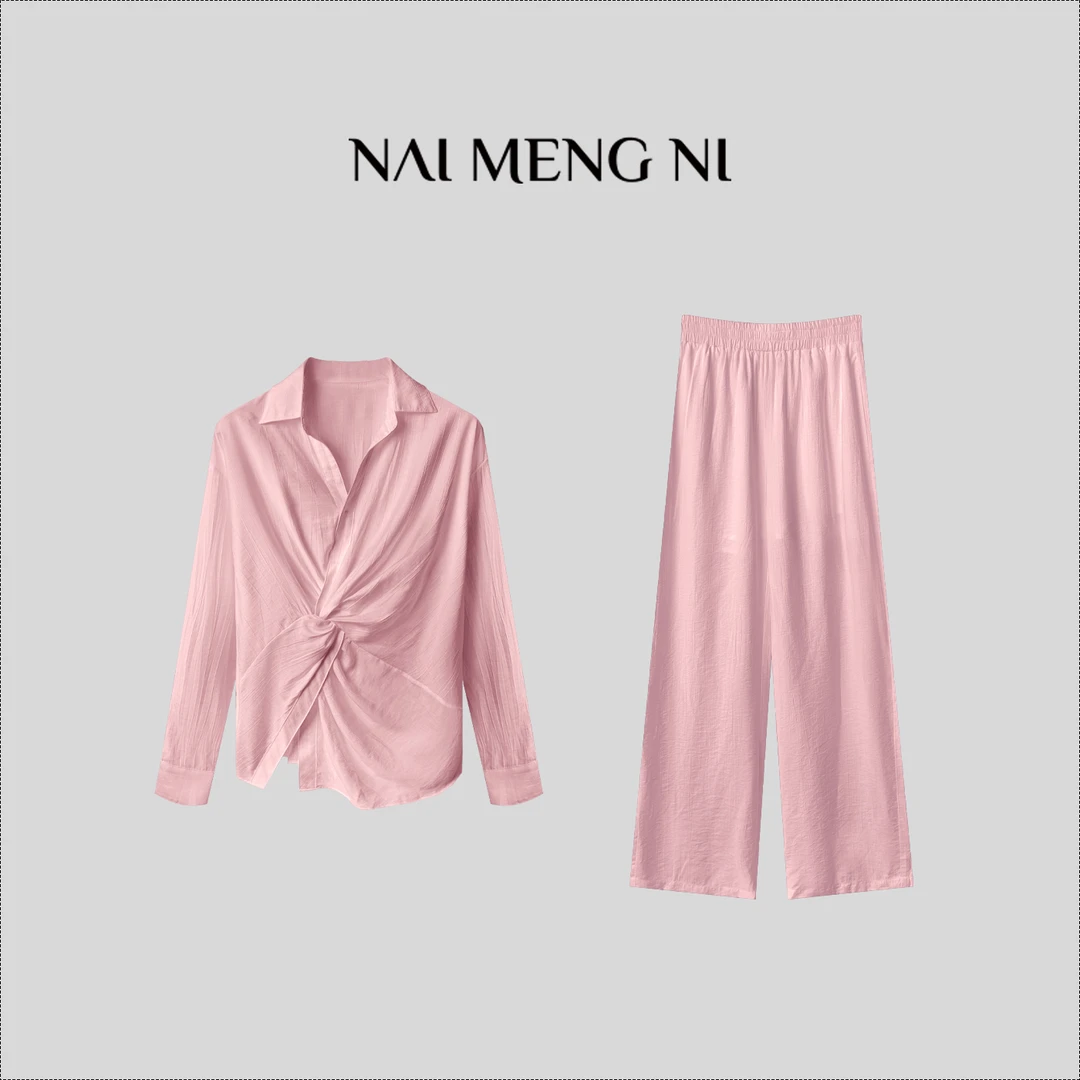 【齐齐定制】春夏天丝皱轻奢气质设计师简约女士时尚套装 25N8443