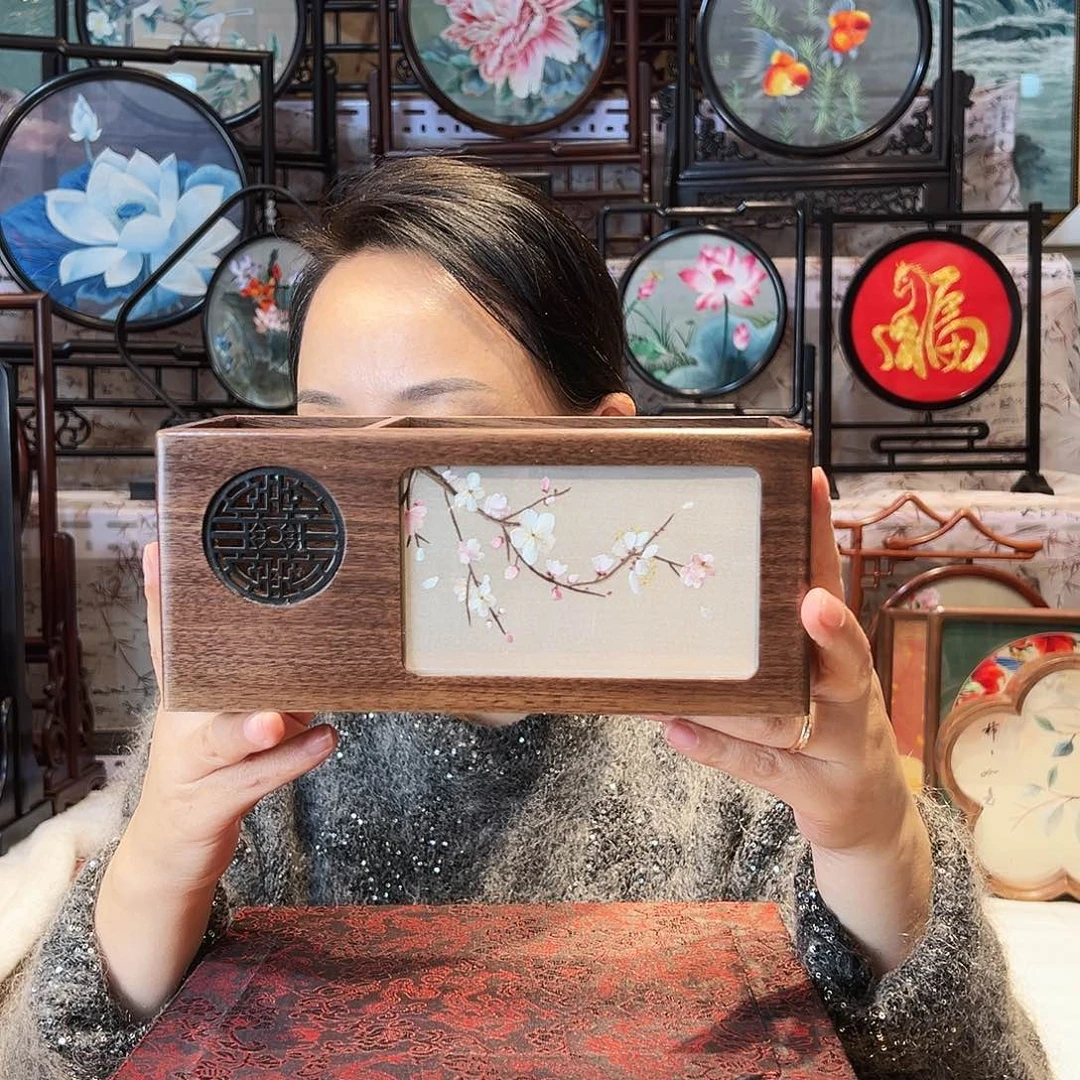 织绣苏绣收纳盒手工