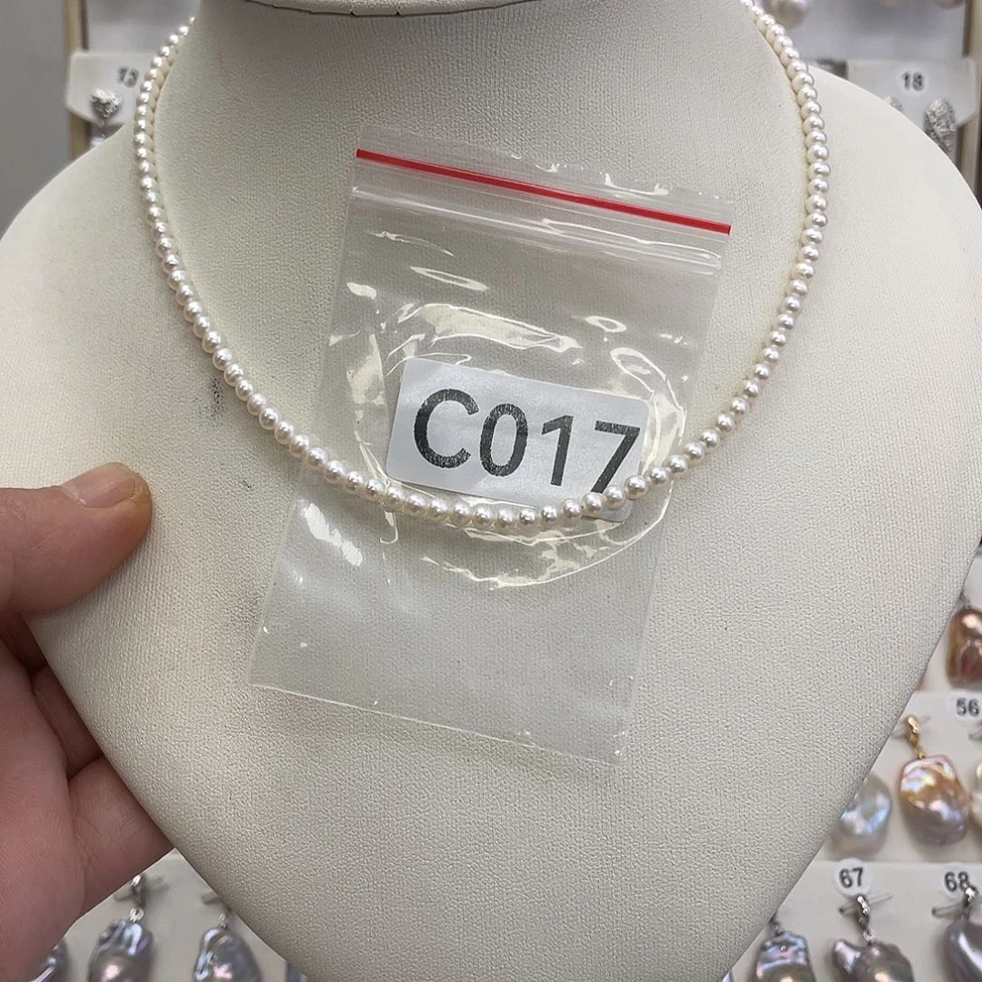 淡水珍珠颈饰银S925镶嵌兰*