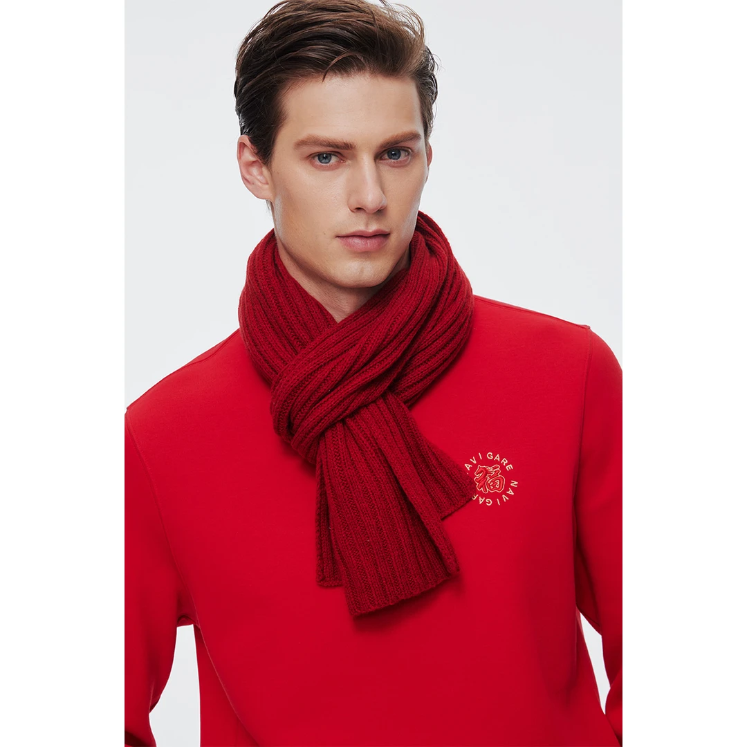 [新年贺岁]navigare意大利小帆船圆领刺绣卫衣男女同款长袖T恤红