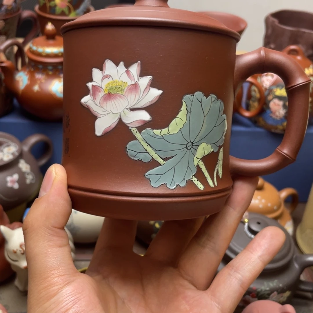 茶杯紫砂桑*紫砂盖杯350cc