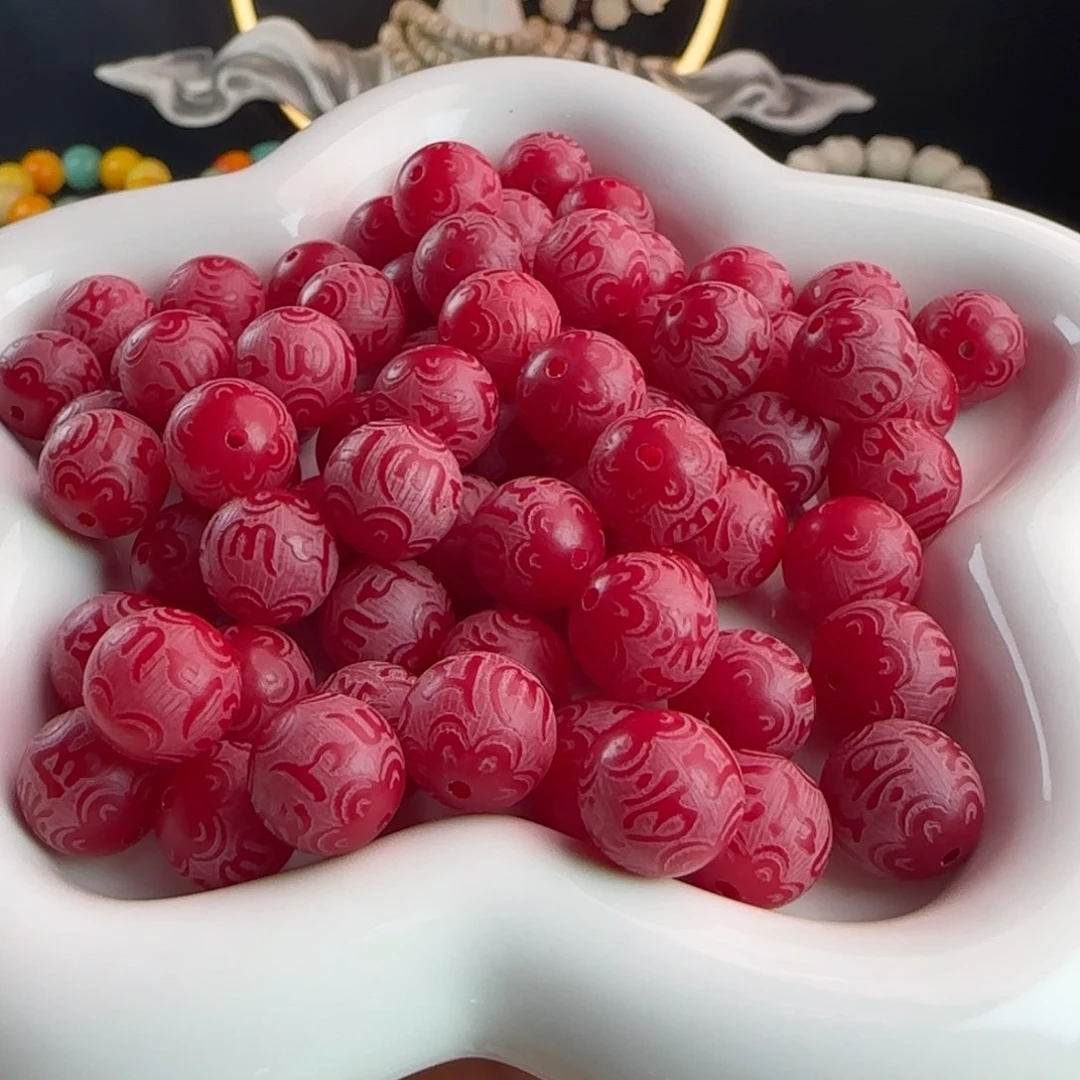 菩提根/象牙果吊坠卡12红色箴言圆100卡牌➕20备珠