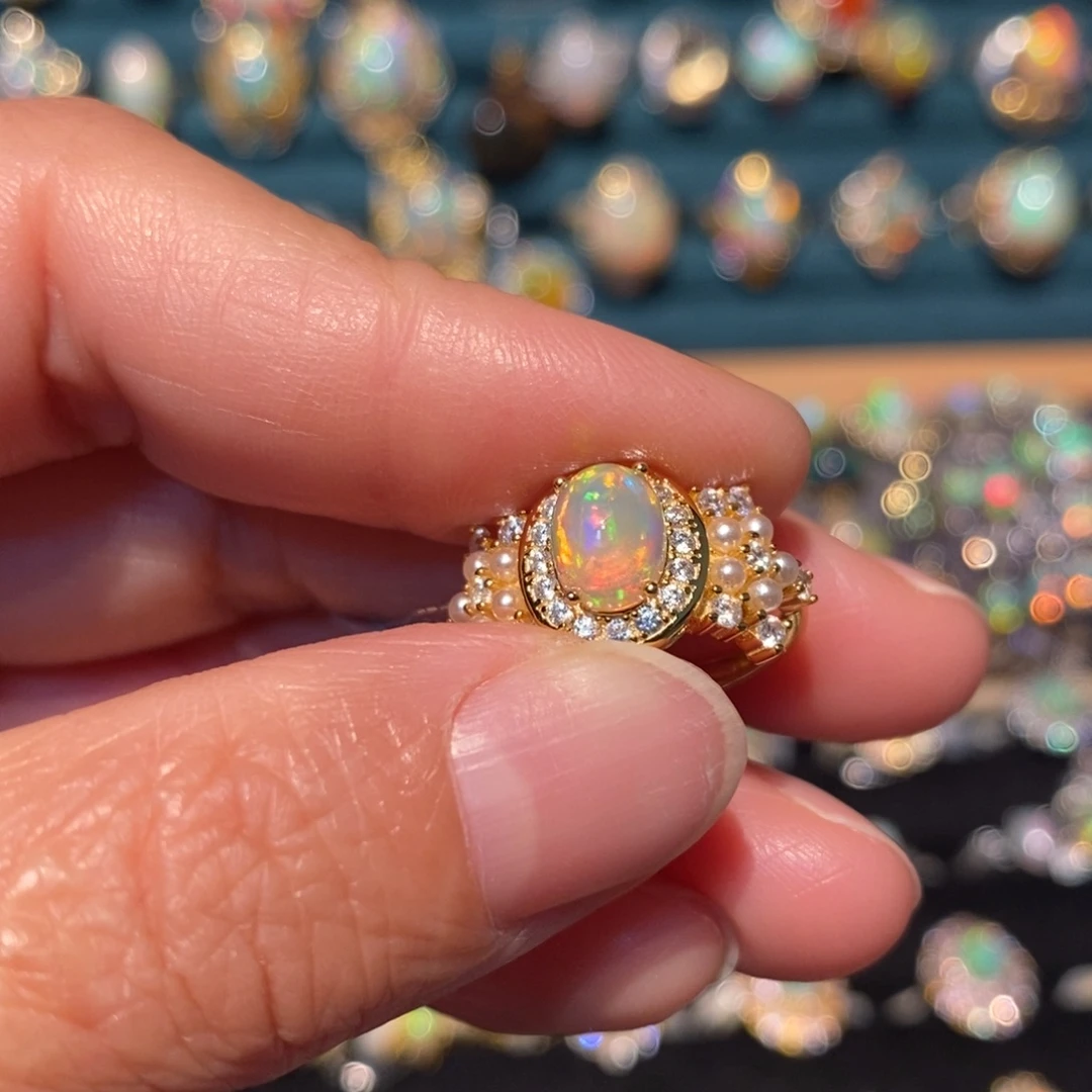 欧泊银S925镶嵌戒指