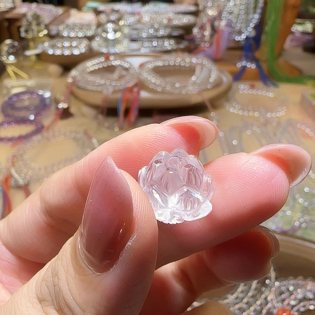 多***虫水晶手链未镶嵌天然白水晶莲花