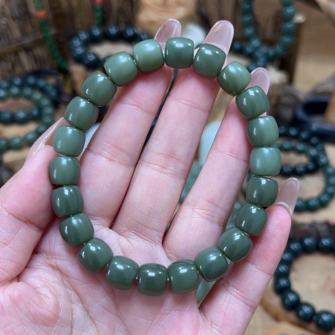 手链未镶嵌和田玉（青玉）