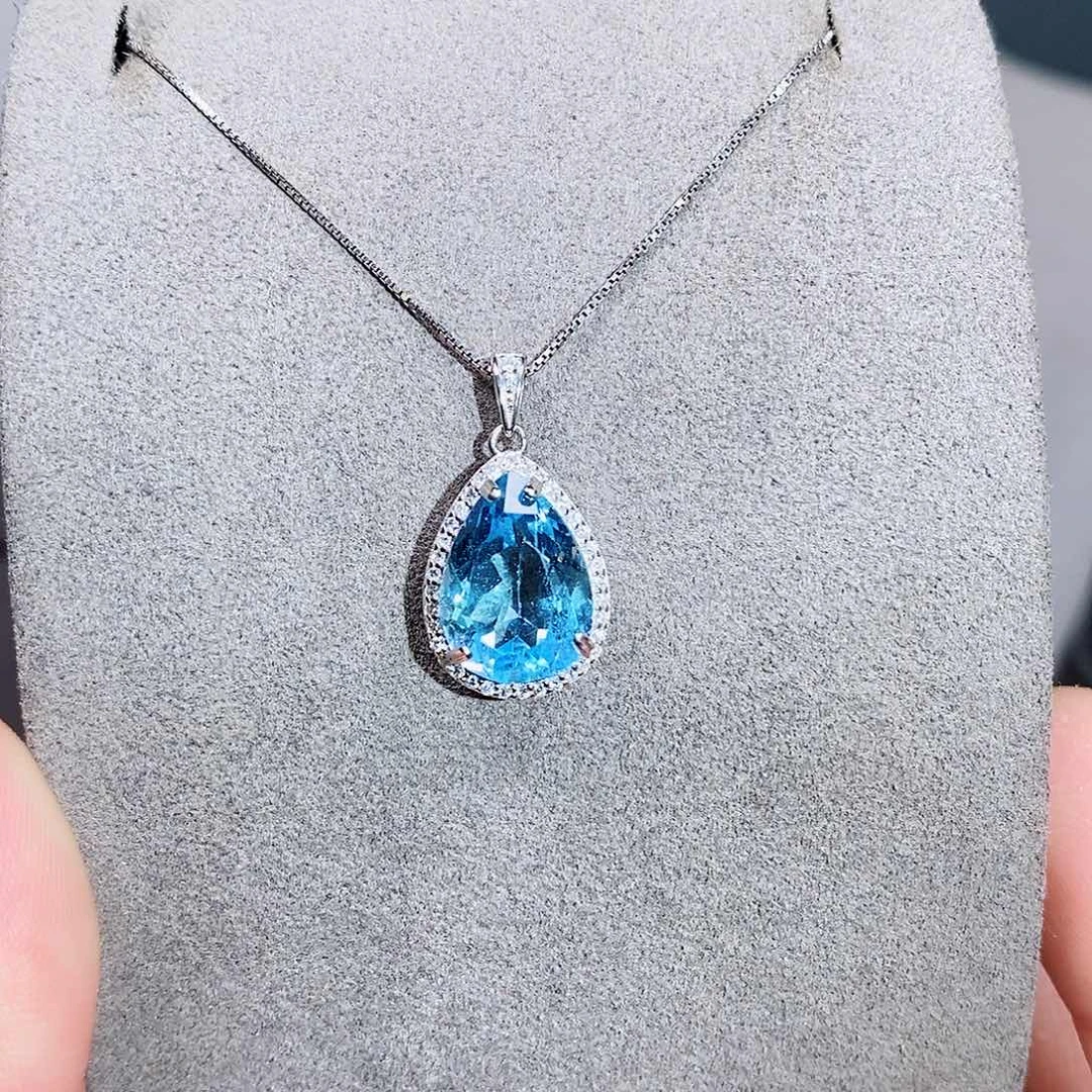 托帕石吊坠(赠链)银S925镶嵌