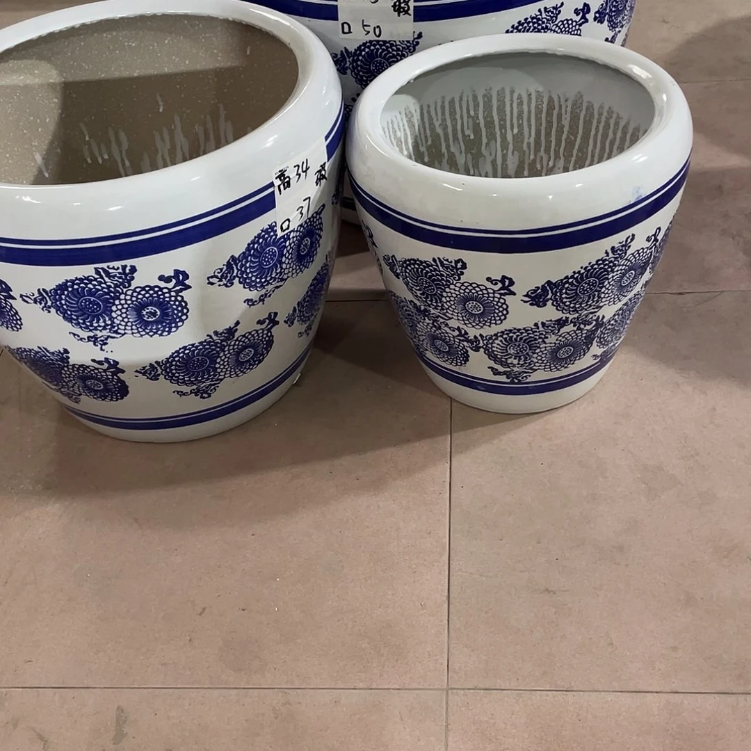 大青花瓷套三搭配托盘微瑕