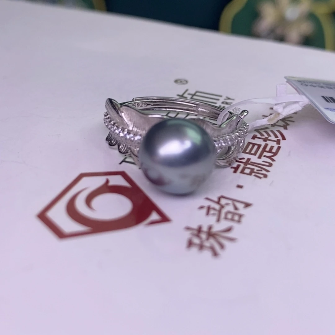 银S925镶嵌戒指海水珍珠