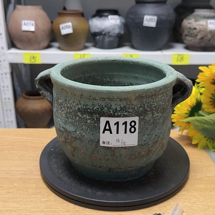 红陶纯手工制作高度15口径18带孔带孔带孔