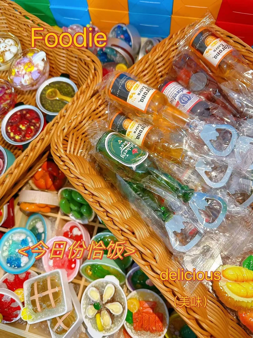 仿真大卡树脂食玩系列国潮磁吸磁贴冰箱贴diy