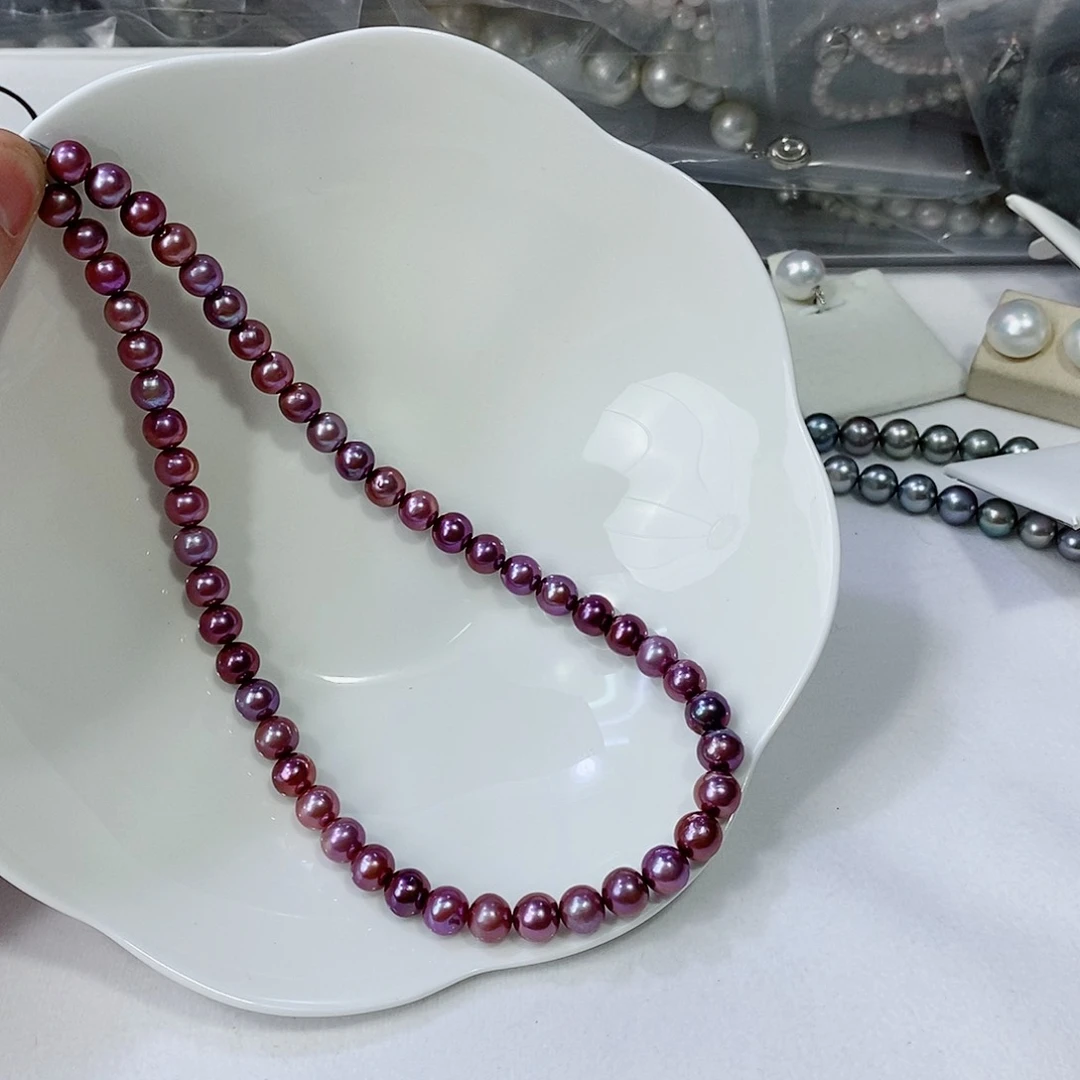 淡水珍珠颈饰银S925镶嵌