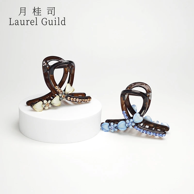 欧若风 小雏菊 爱心花朵春季限定设计师款精美气质亚克力抓夹