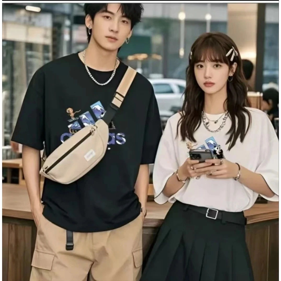 -4【一折粉丝福利】夏季男女同款百搭时尚潮牌短袖T恤