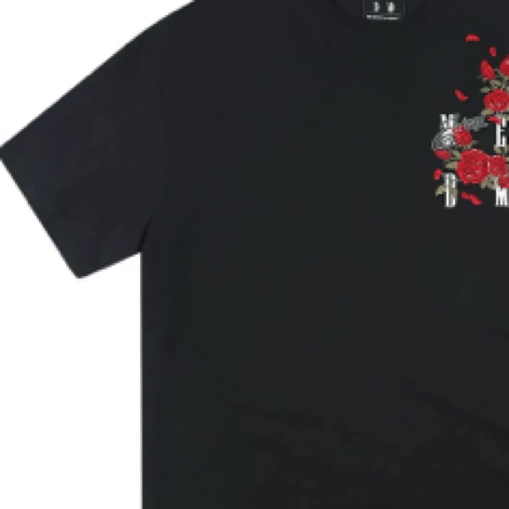 Me 25SS玫瑰刺绣T恤女夏季美式设计感休闲短袖男潮牌情侣款上衣