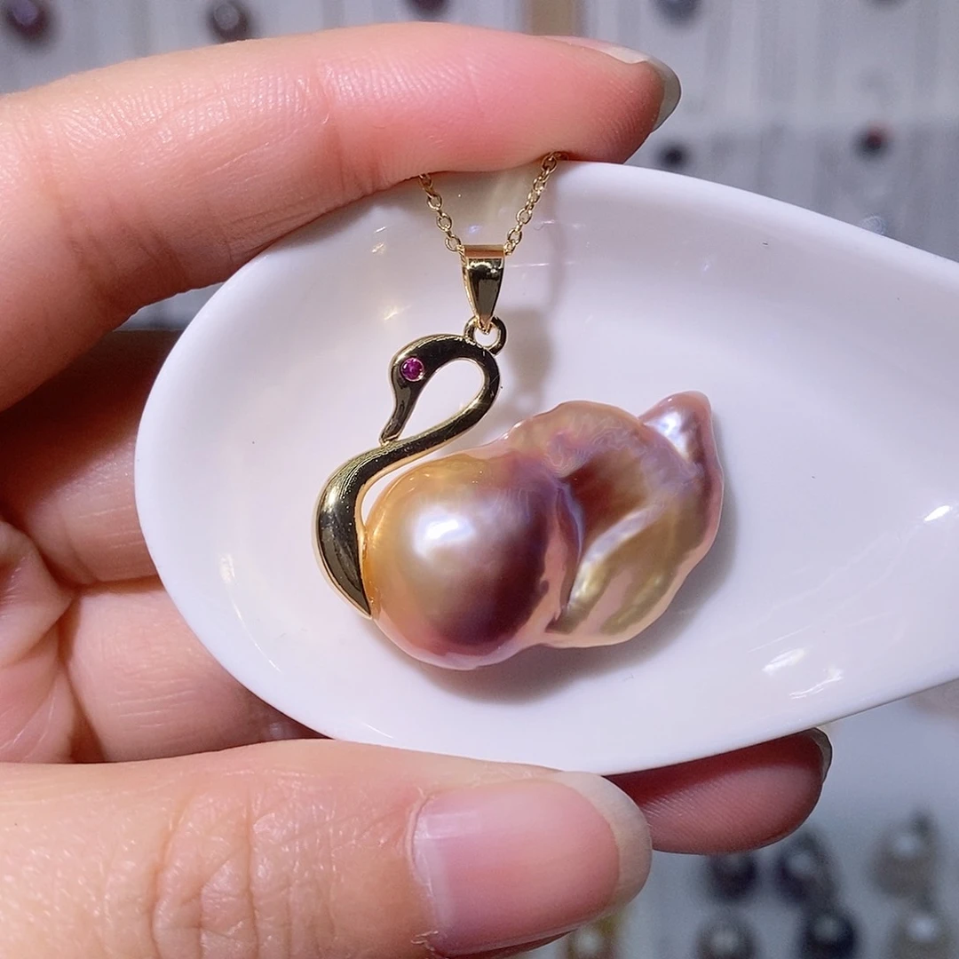 淡水珍珠吊坠(赠链)合金